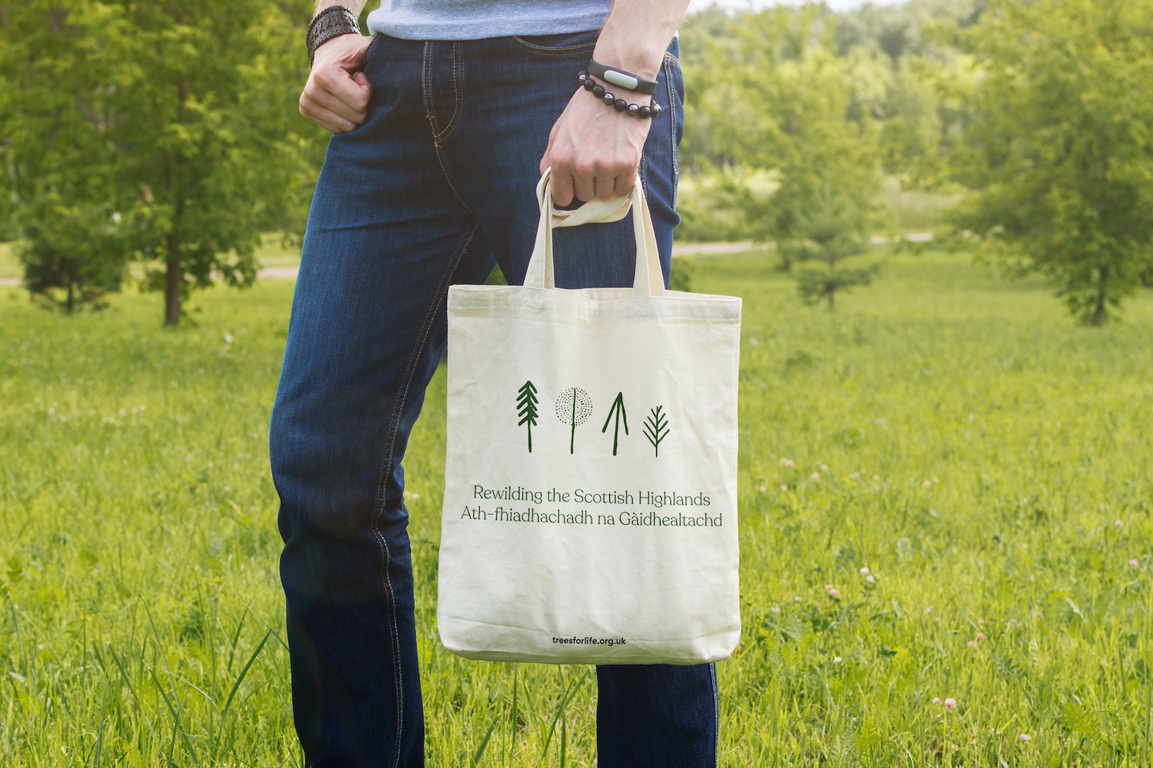 Slogan Tote Bag EarthAware Trees for Life Spring Tote