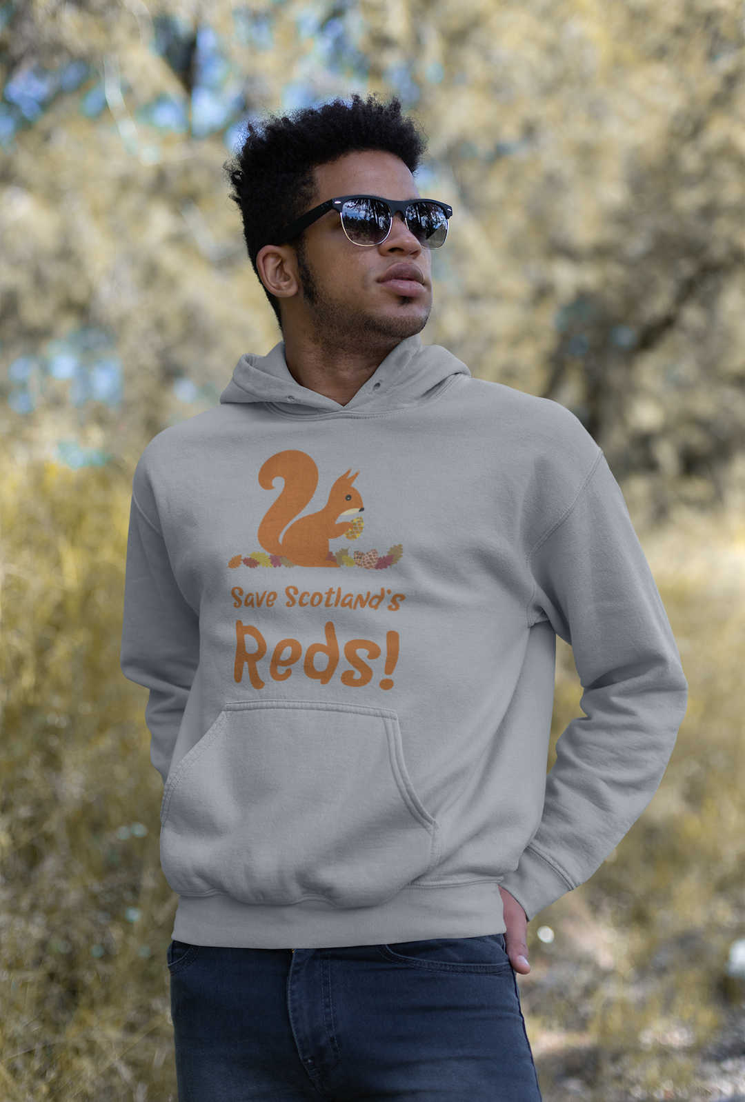 cool-mockup-featuring-a-man-wearing-a-pullover-hoodie-and-sunglasses-outdoors-23193 Unisex Hoodie: Save The Reds!