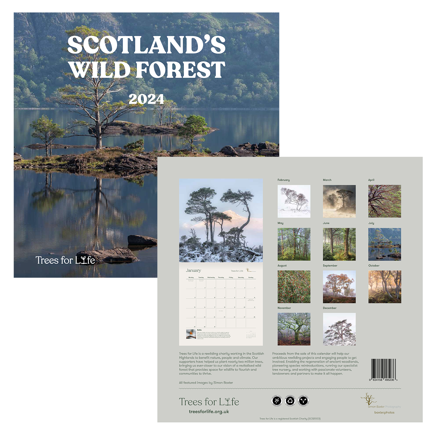 2024 Scotland's Wild Forest Calendar HALF PRICE Trees for Life