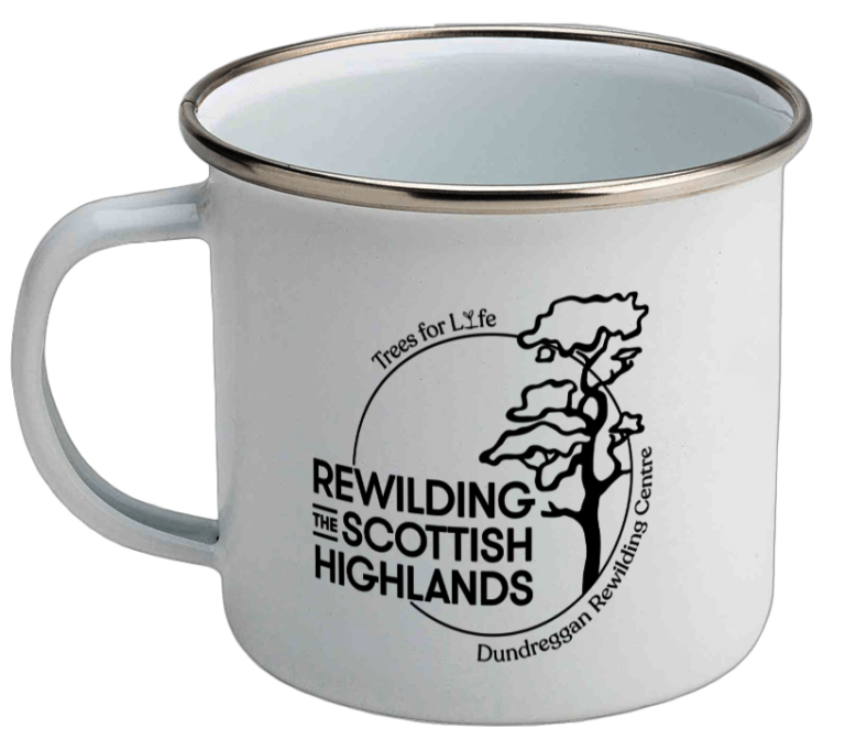Scots pine rewilding logo camping mug