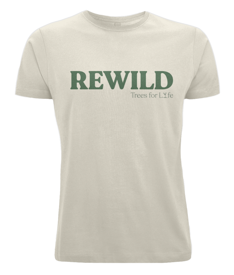 Rewild T-Shirt (green logo on cream)