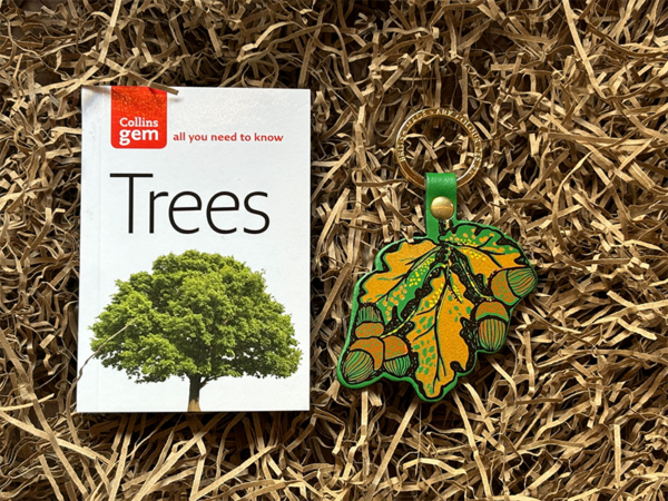 Tree ID pocket sized book and acorn keyring