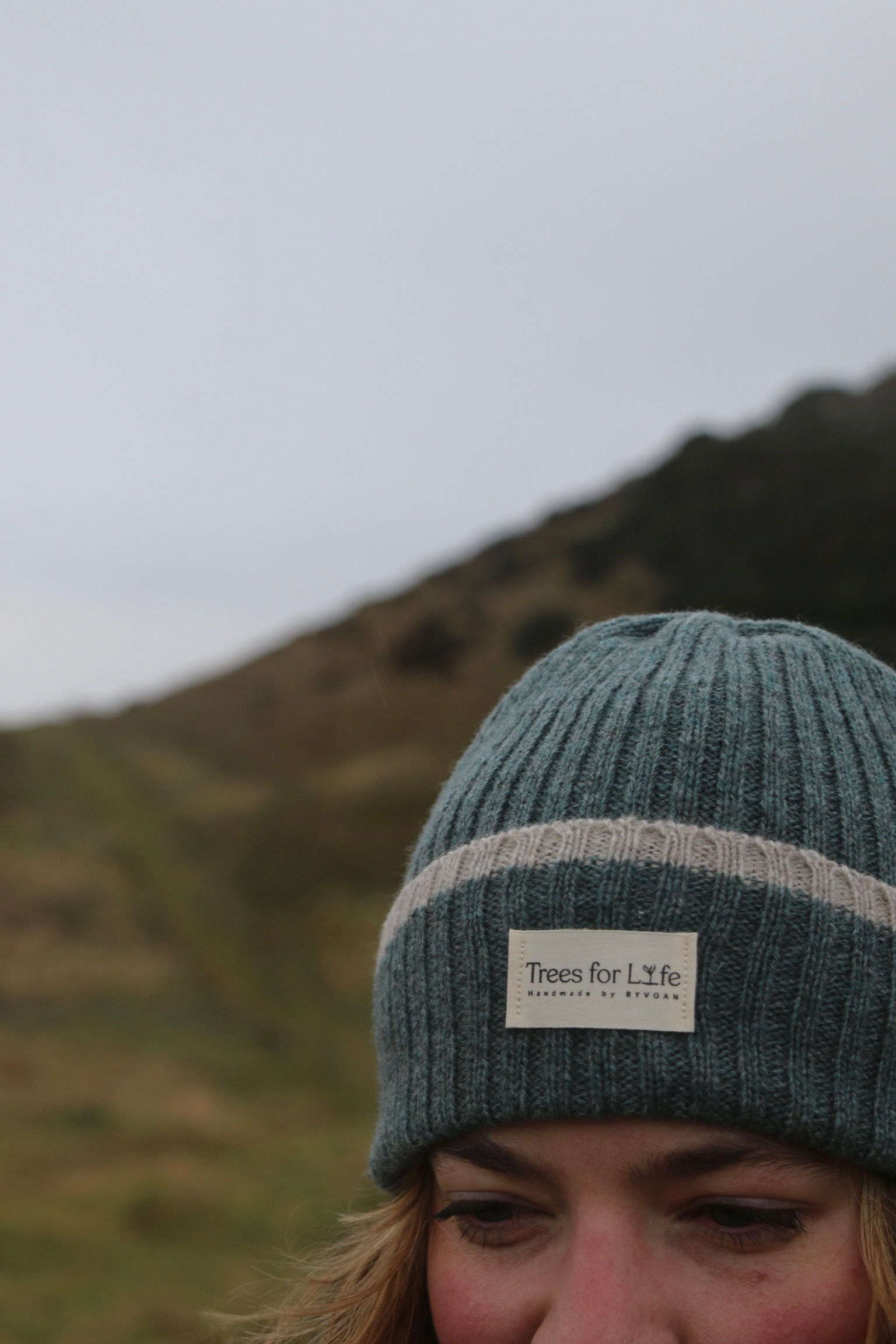 100% Lambs Wool Beanie Hat - Loch Blue