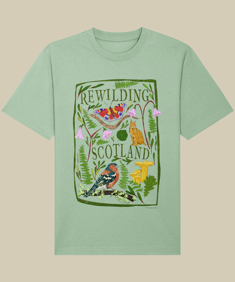 Rewilding t-shirt misty jade